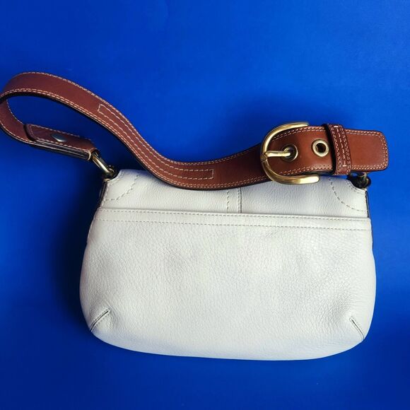 NEW Vintage Coach Hampton Soho White Cream Ivory Pebbled Leather Gold Y2K *READ* - Picture 5 of 16